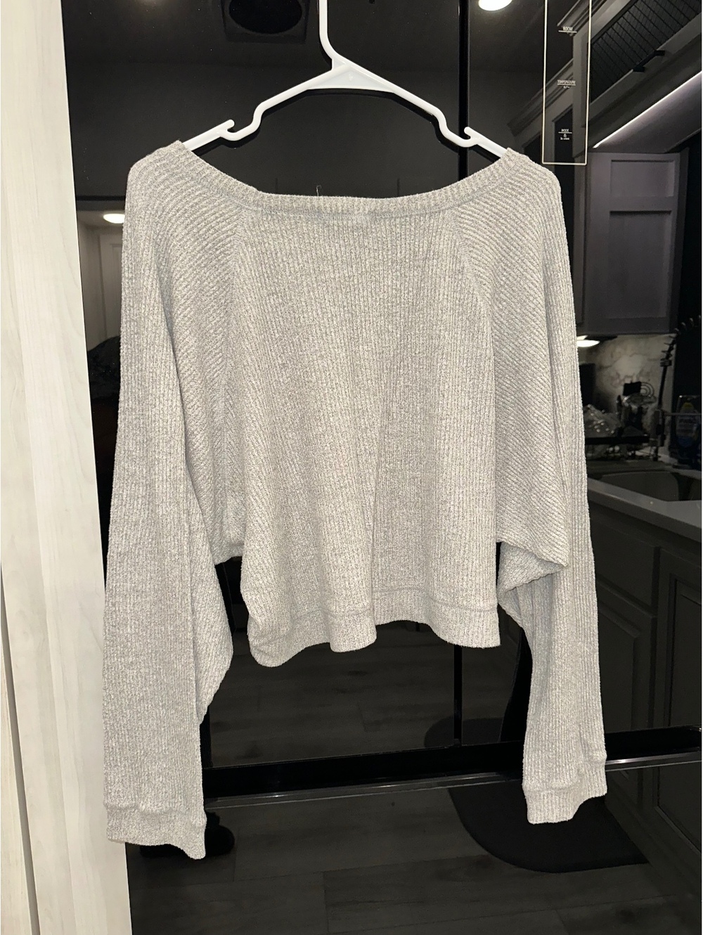 Altar’d State Gray Ribbed Cropped Sweater Size M - Picture 2 of 7